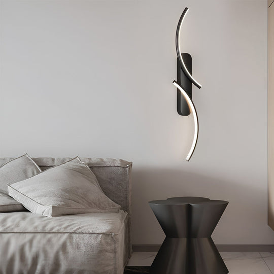 Creative S-Shaped LED Wall Sconce with 3 Step Dimming