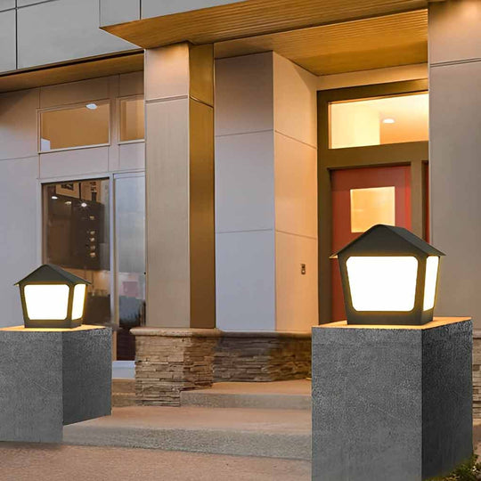 Cottage Shaped LED Waterproof Solar Fence Post Light