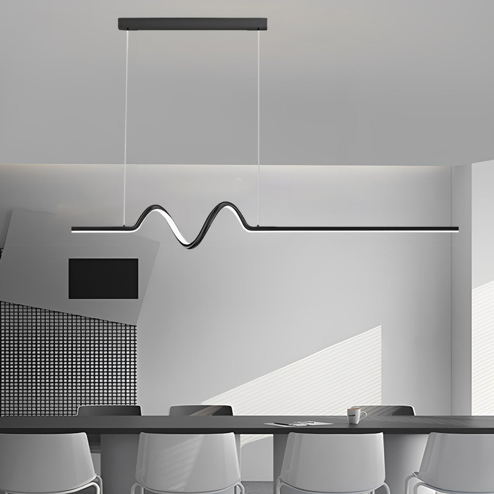 Creative Minimalist Wavy Stepless Dimming Nordic Chandelier with LED Strip