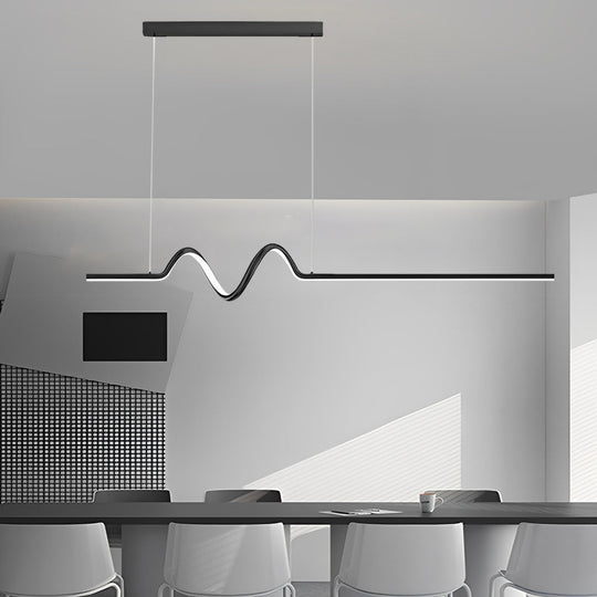 Creative Minimalist Wavy Stepless Dimming Nordic Chandelier with LED Strip