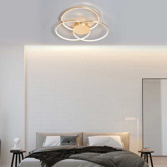 Three Rings Stepless Dimming Electroplated Metal Nordic Ceiling Light
