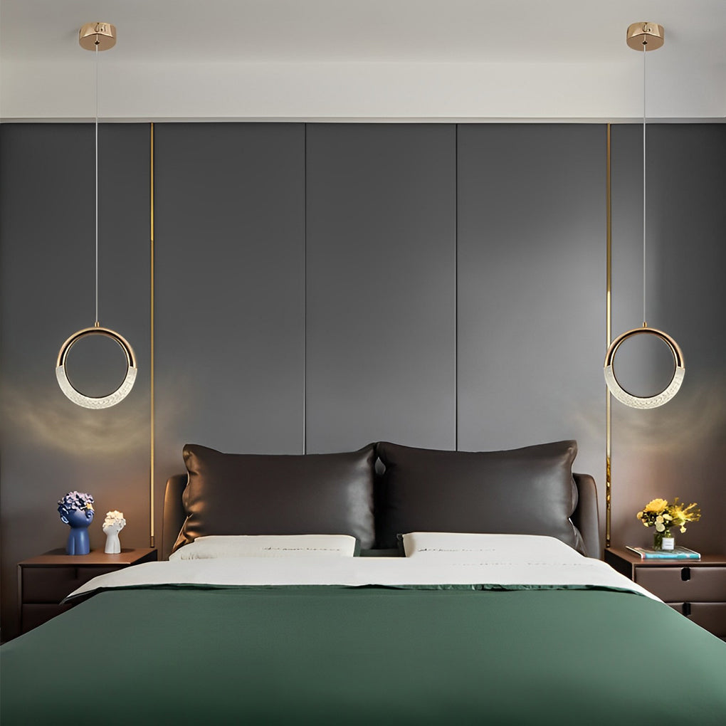 Moon Rings LED Electroplated Nordic Pendant Light