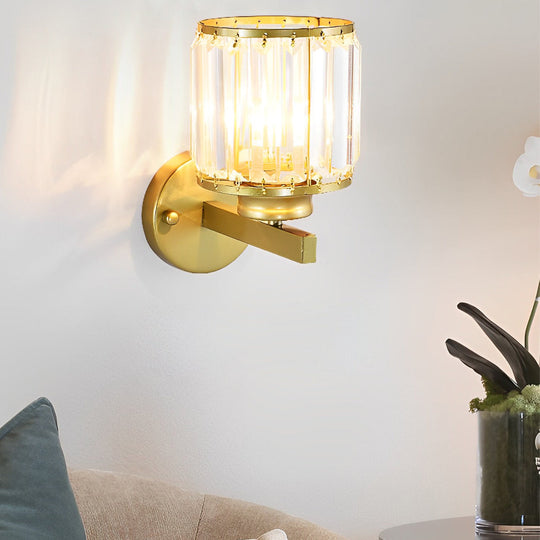 Round Crystal Glass Postmodern LED Wall Lamp