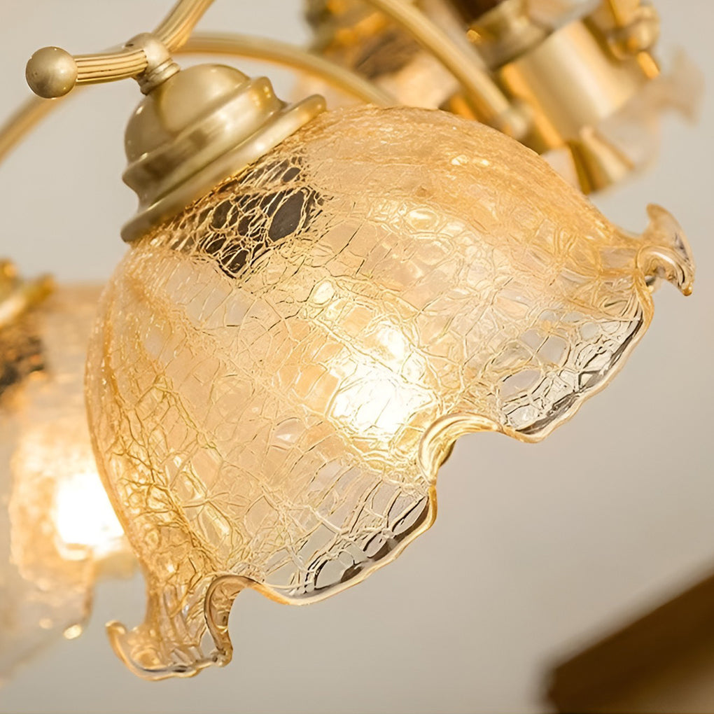 3/5-Light Cracked Glass Retro Chandelier Pendant Light