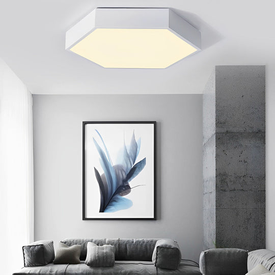 Geometric Hexagon Shaped LED Modern Ceiling Light – Flush Mount