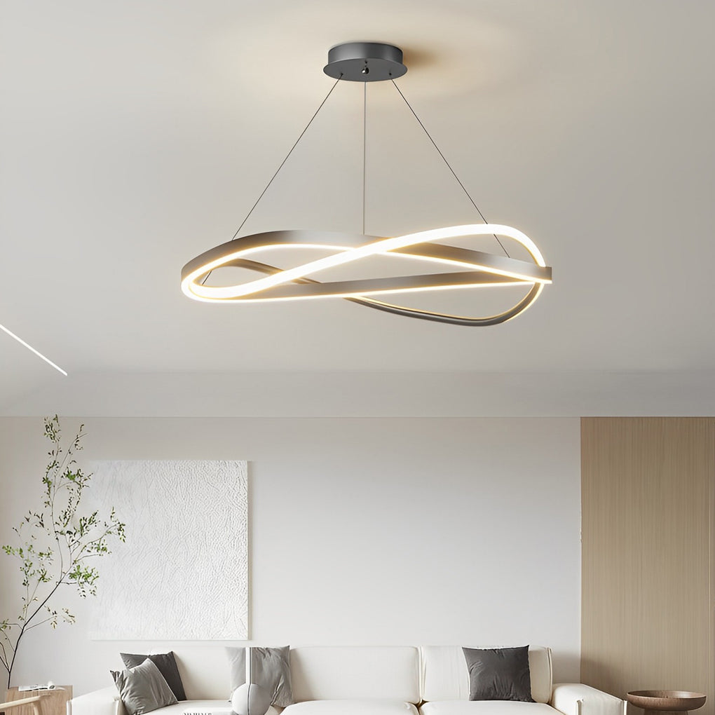 Circular Wave Rings Three-Step Dimming Minimalist Nordic Chandelier