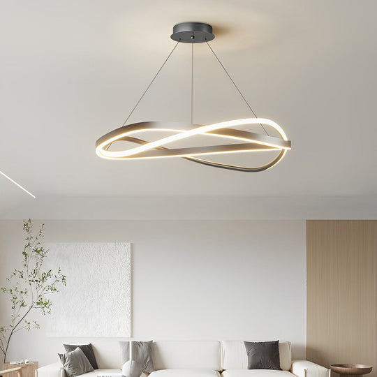 Circular Wave Rings Three-Step Dimming Minimalist Nordic Chandelier