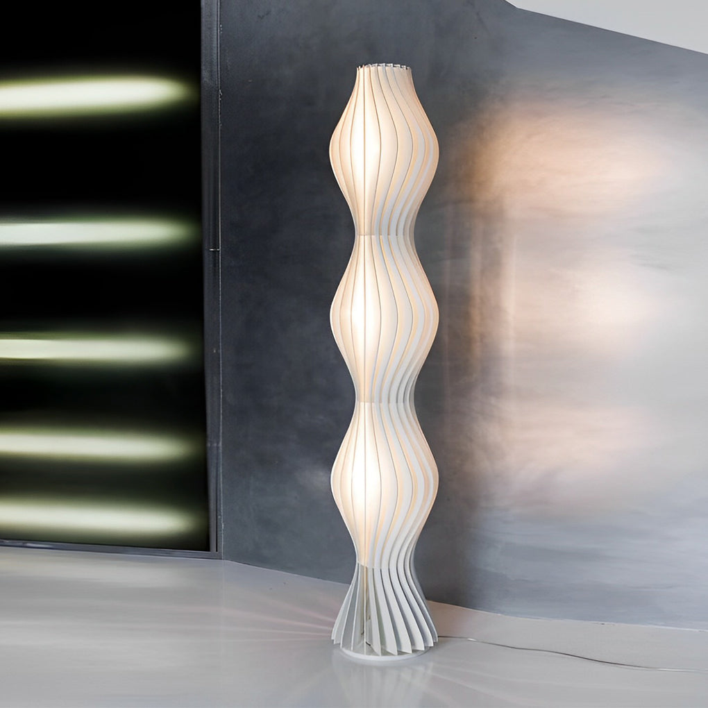 Modern Coastal LED Wavy Floor Lamp with 3-Step Dimming