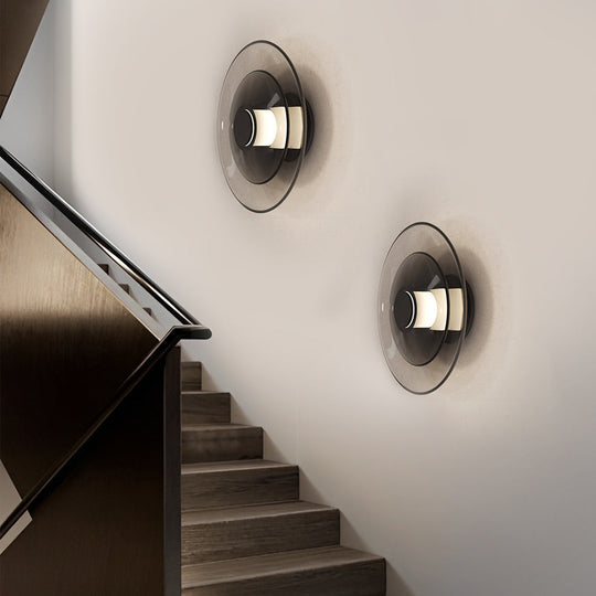 Double Layered Glass Round Nordic LED Wall Lamp