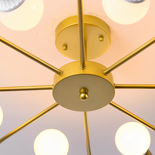 Simple Iron Flower Creative Nordic Bedroom Ceiling Light Fixture