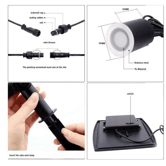 Eco Friendly Radiance 8 Piece LED Solar Step Inground Lighting Set for Outdoor