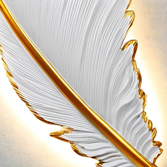 Modern Art Decorative Resin Feather LED Wall Sconce