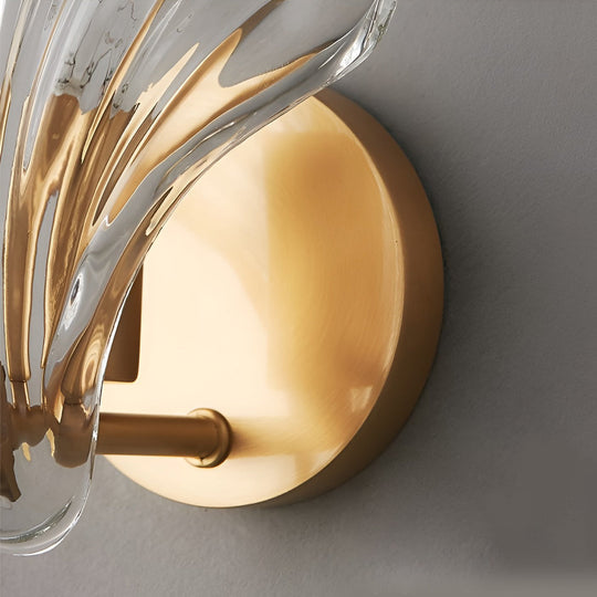 Creative Fan Shaped Glass LED Wall Sconce – 3 Step Dimming