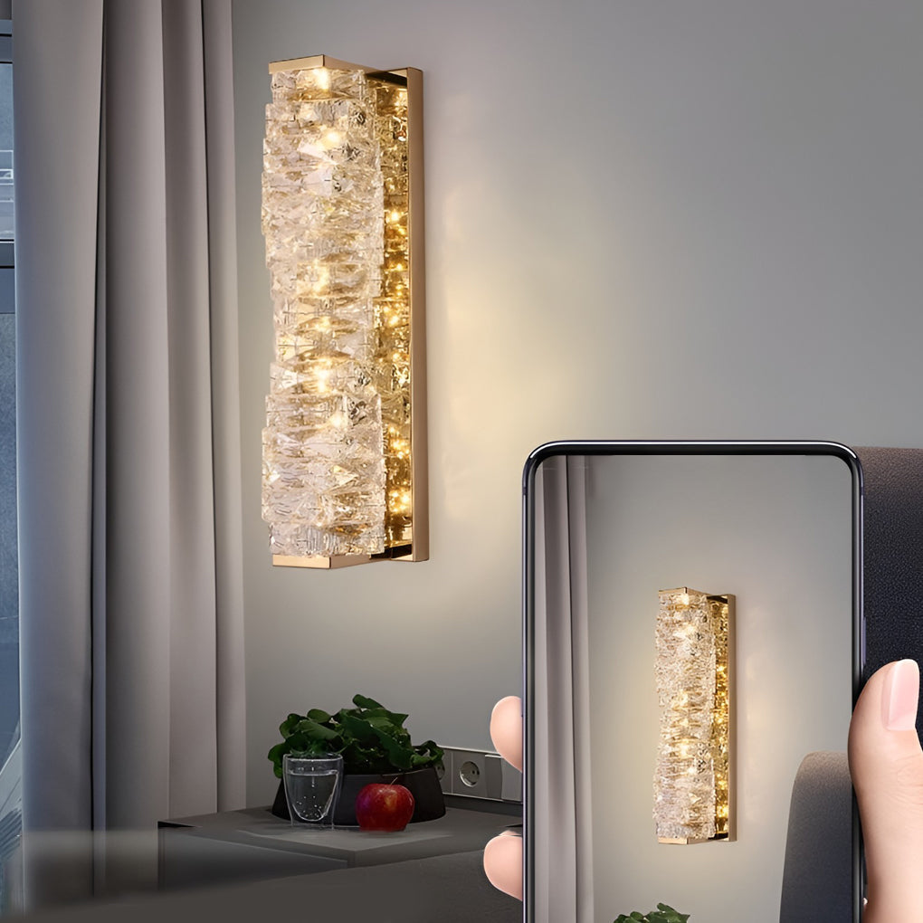 Creative Crystal LED Wall Sconce with 3 Step Dimming