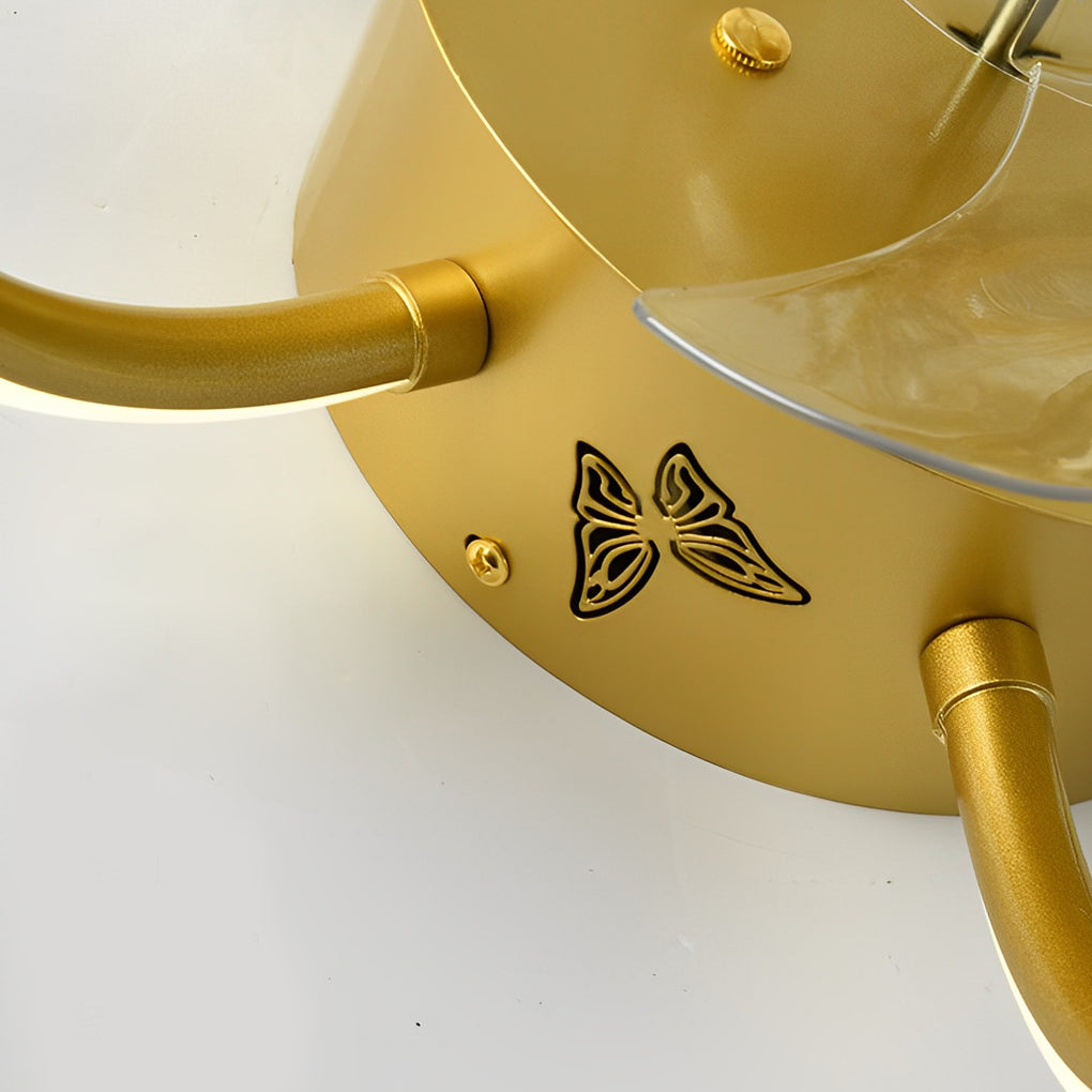 Flower Shaped Bladeless Ceiling Fan with Dimmable LED and Remote Control