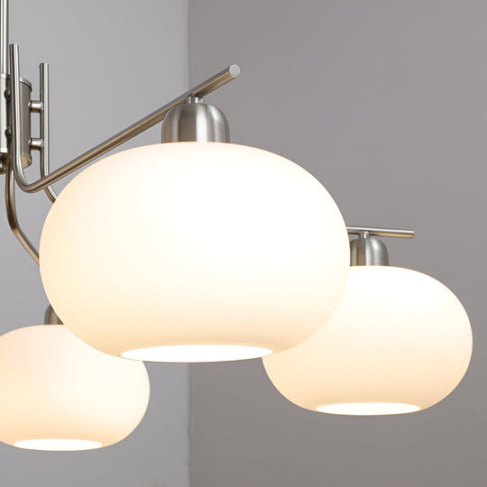 5 Lights Glass Three Step Dimming LED Nordic Chandelier