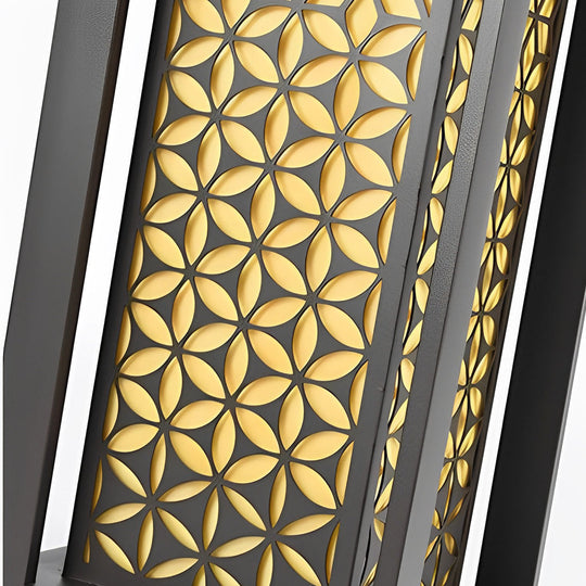 Floral Pattern Black LED Outdoor Lawn Pathway Light
