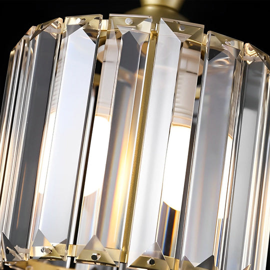 Round Square Metal Crystal Three Step Dimming Modern Pendant Light