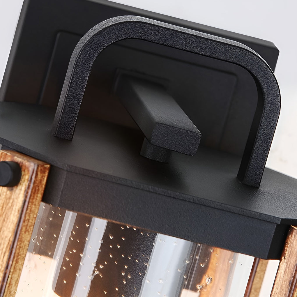 Lantern Shaped Black Industrial Outdoor Wall Sconce
