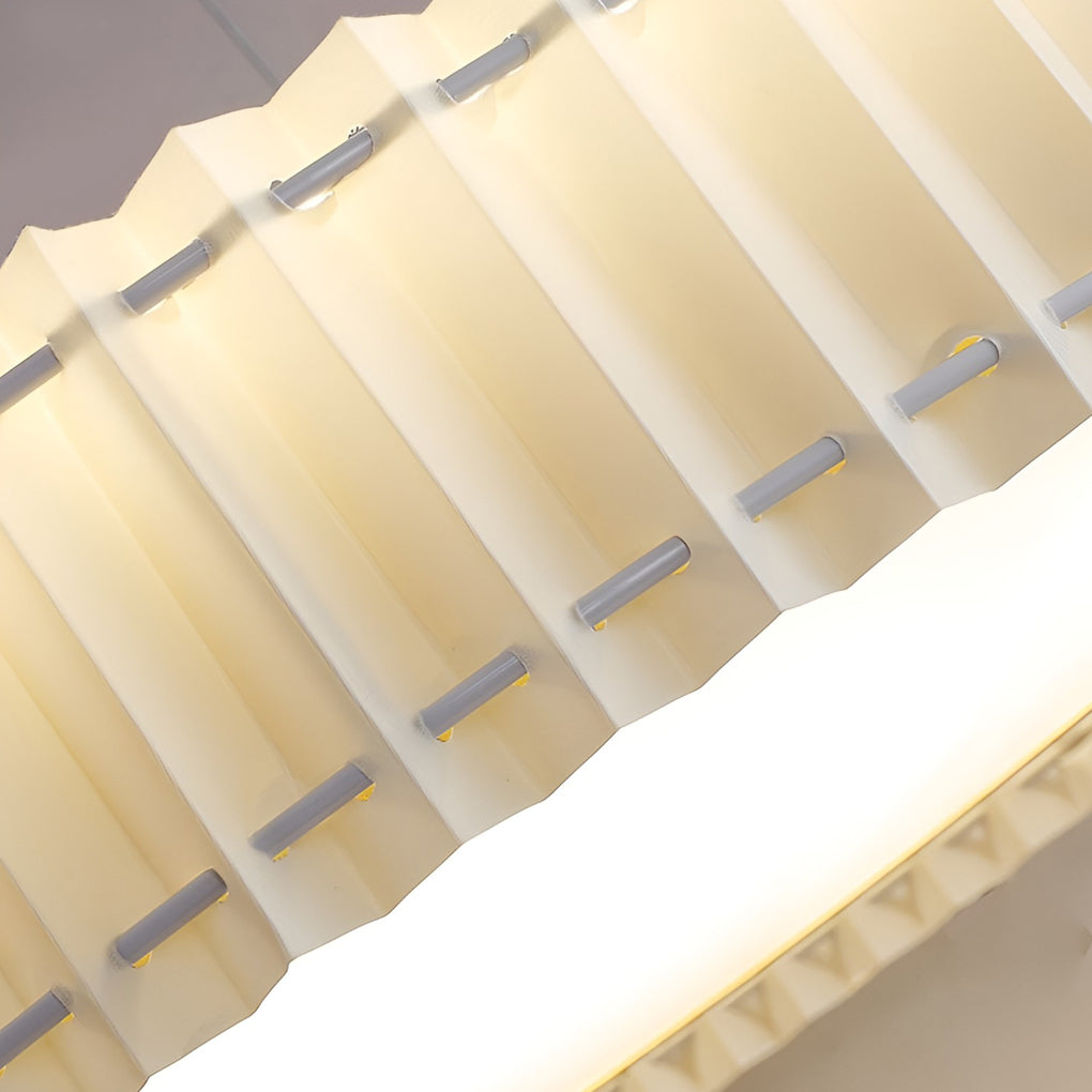 Circular Pleated 3-Step Dimming LED Nordic Ceiling Light Chandelier