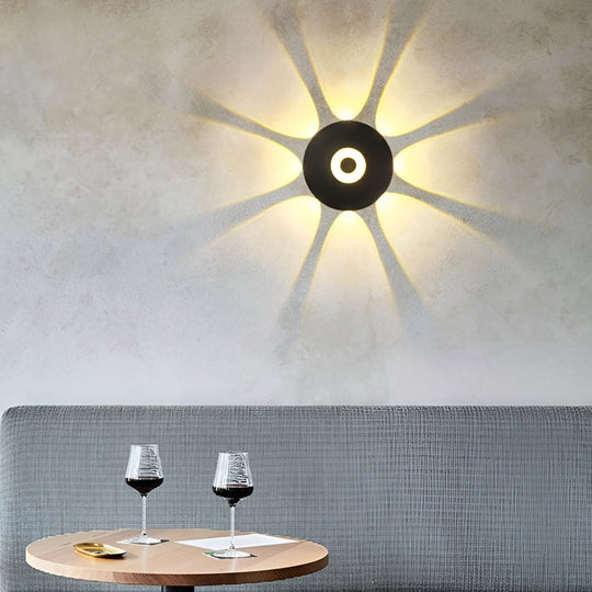 Round Waterproof LED Black Wall Washer Sconce Light