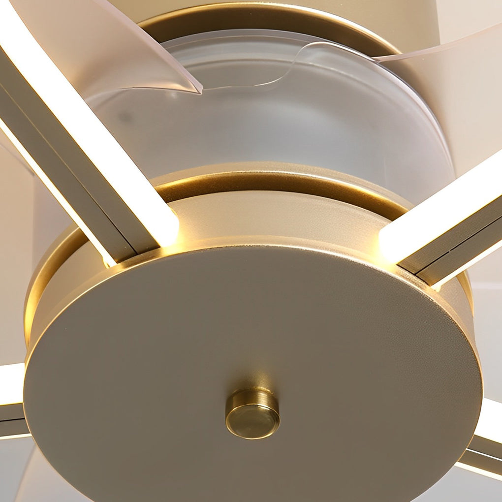 Modern Flower Shaped Bladeless Ceiling Fan with 70W LED and 3-Step Dimming