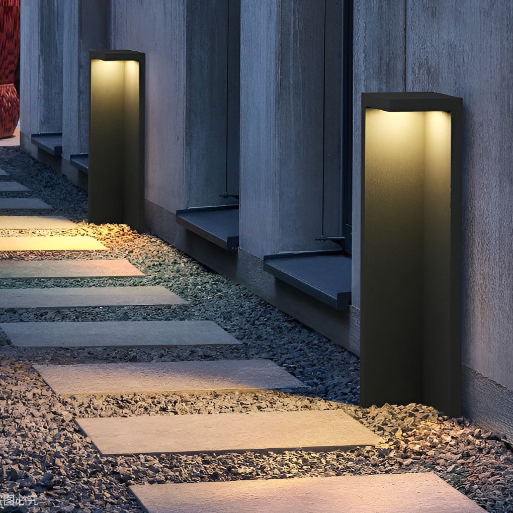 Half-Cut Rectangular Fixture Modern Outdoor Path Light in Gray LED 4.5W IP54 Waterproof