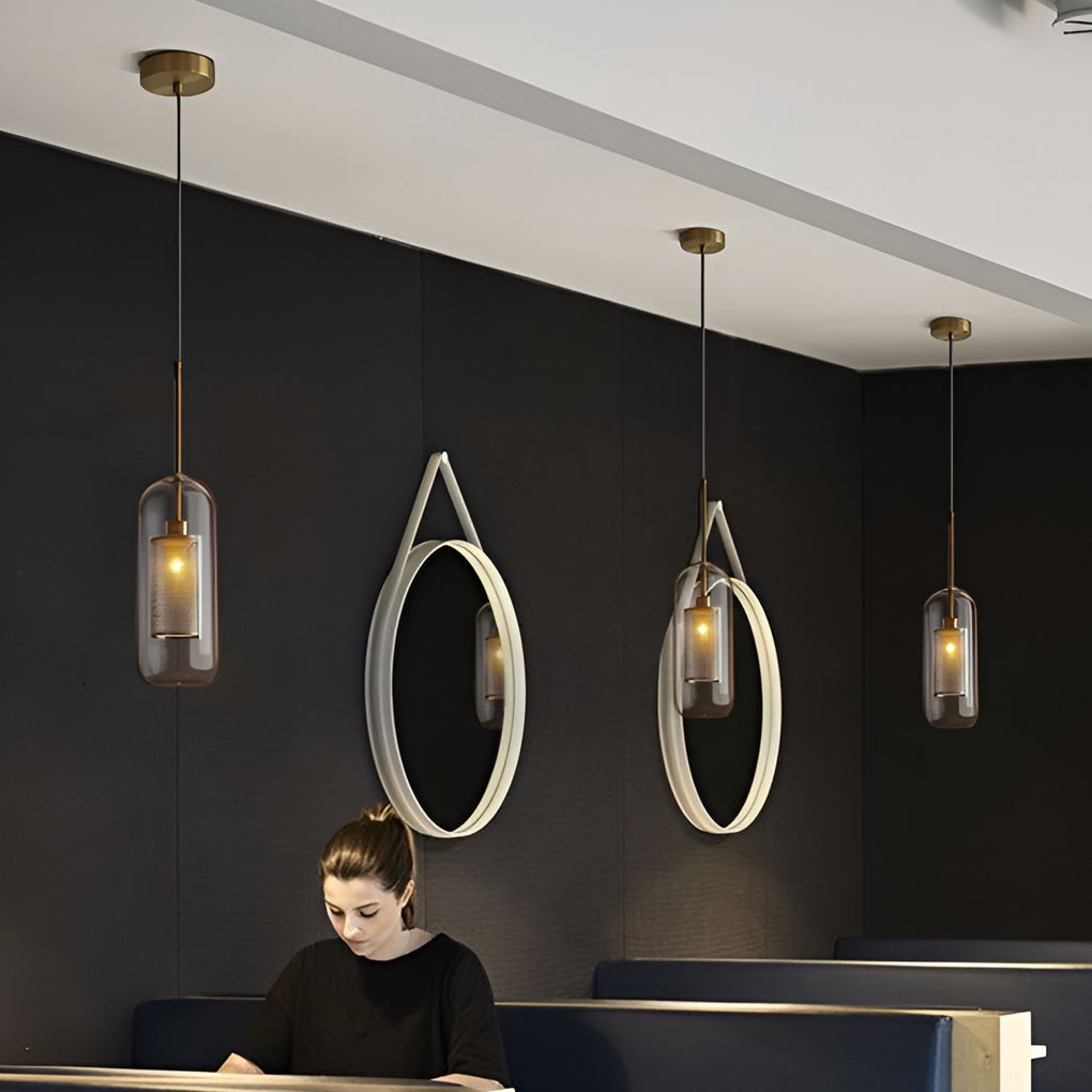 Minimalist Round Glass LED Industrial Pendant Light