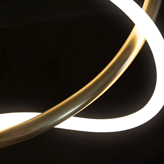 Creative LED Strip Electroplated Metal Modern Chandelier Ceiling Light