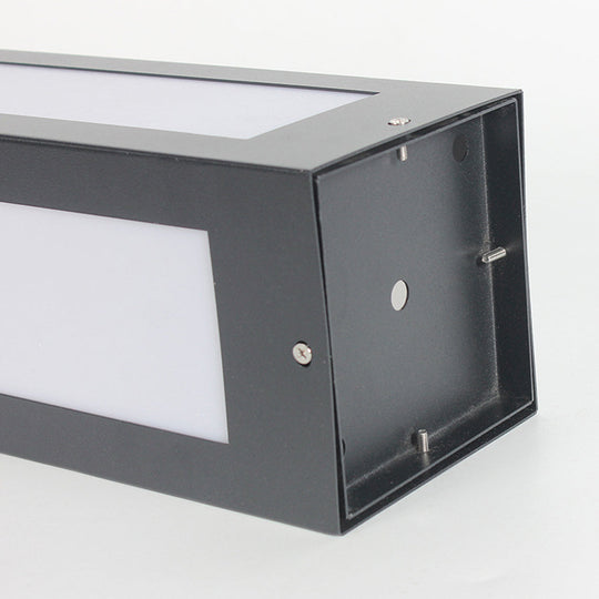 Modern Black Solar Bollard Light LED Waterproof Automatic Outdoor Lamp