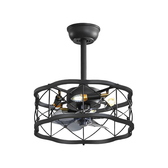 Retro Rustic Bladeless Ceiling Fan Light with Remote
