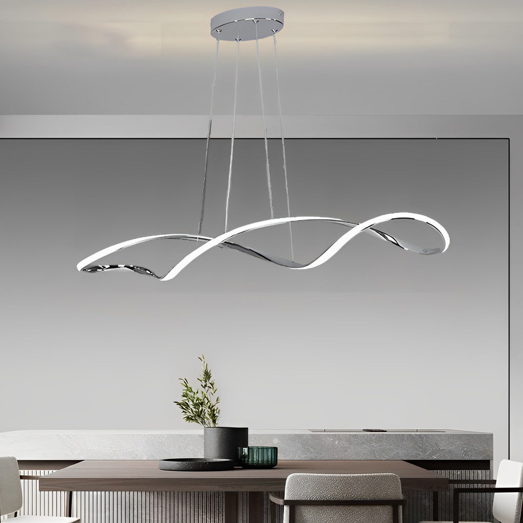 Creative Waves Stepless Dimming LED Electroplated Modern Pendant Light