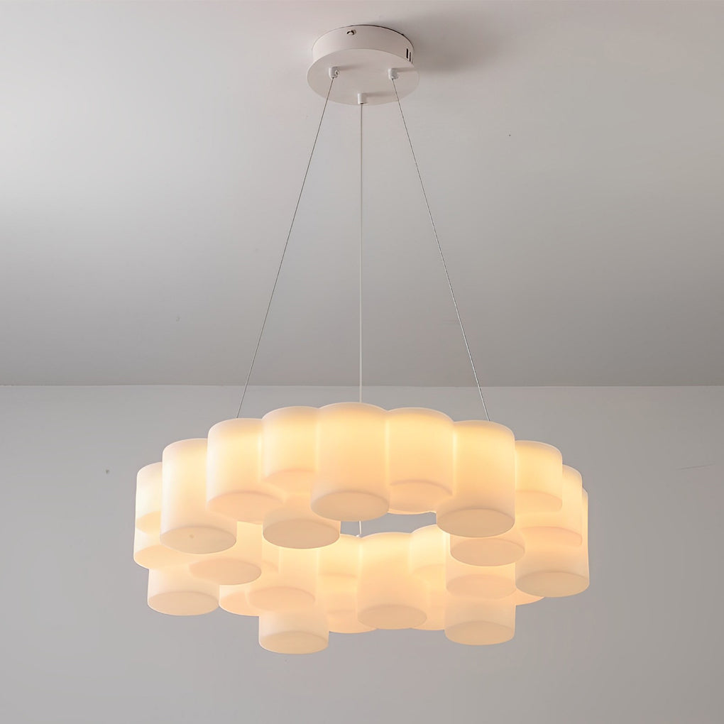 Ring Honeycombs Three-Step Dimming LED White Ins Nordic Chandelier Light