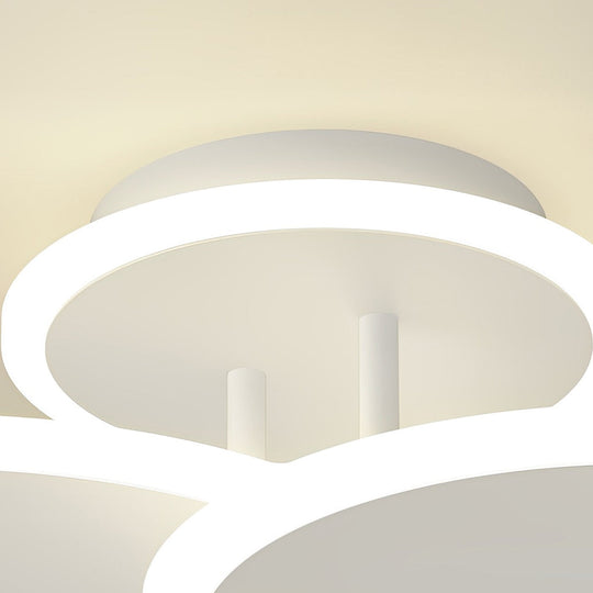 2/3/6 Round Three Step Dimming LED Matte White Nordic Ceiling Light Fixture