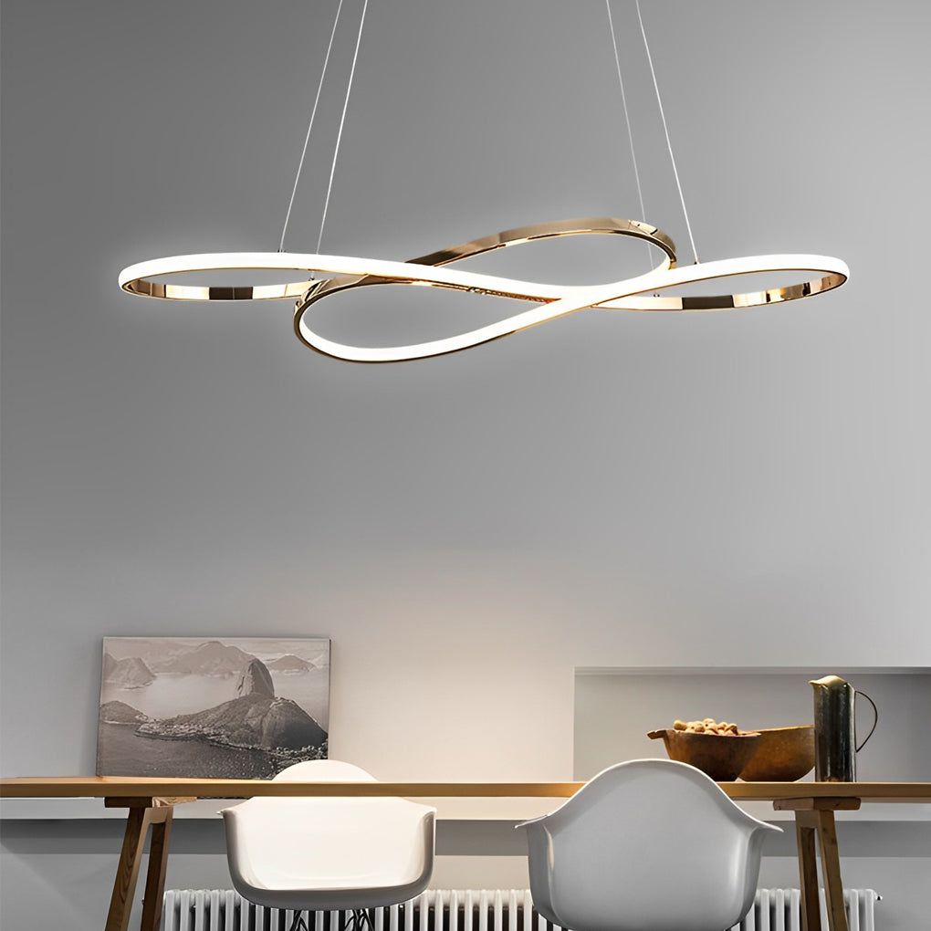 Wavy Double 8-Shaped LED Stepless Dimming Nordic Pendant Light