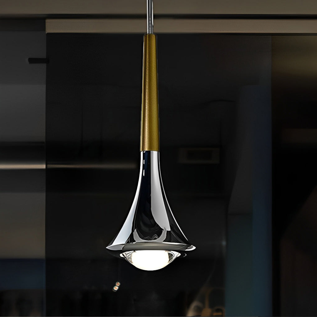 Water Drop – 1-Light Metal LED Nordic Staircase Pendant Light