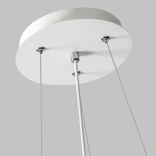 Flower Petals Three Step Dimming LED White Nordic Chandelier Light