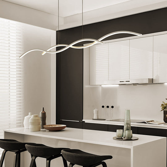 Wavy Lines Minimalist LED Nordic Dining Room Chandelier Hanging Lamp