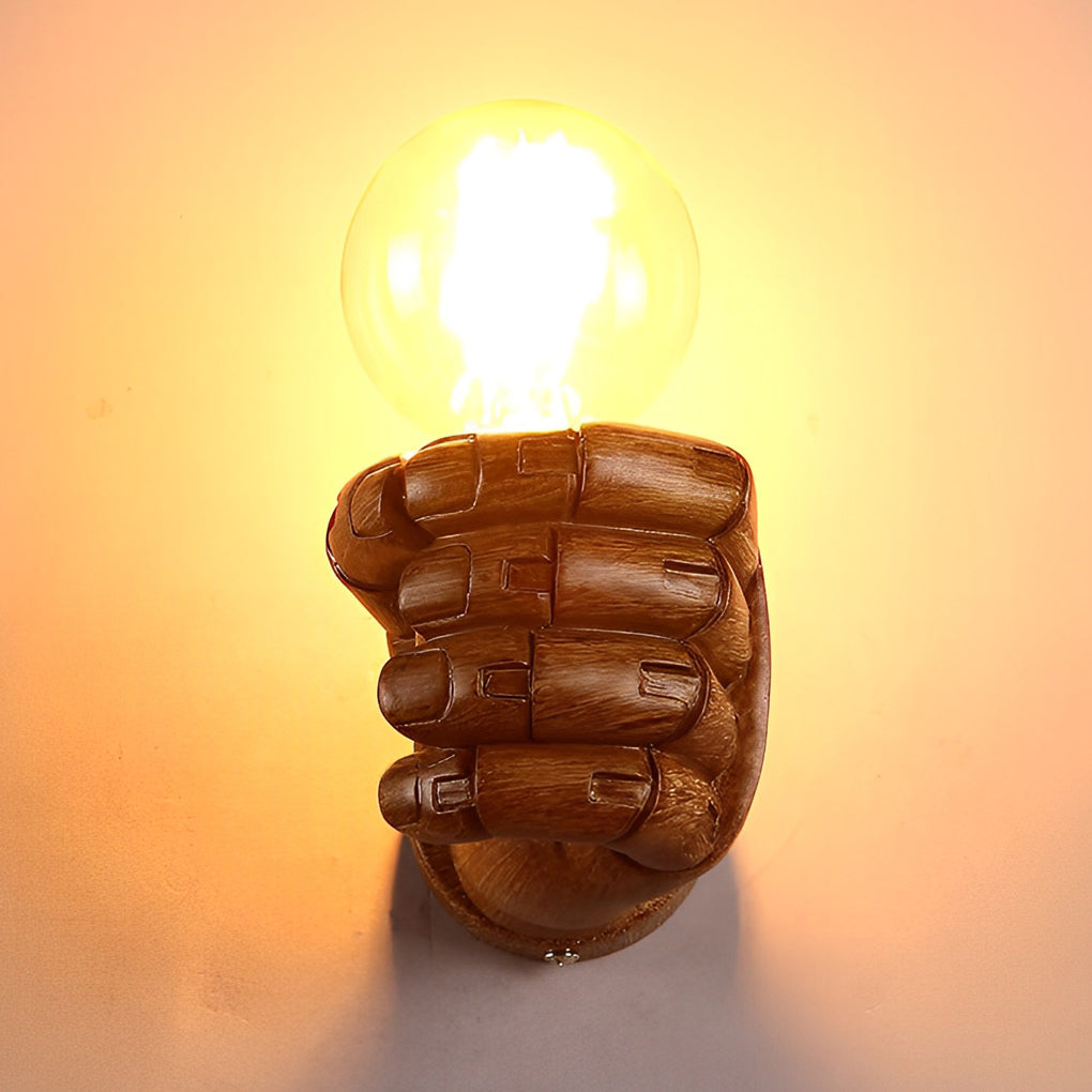 Resin Fist Retro Industrial Wall Lamp