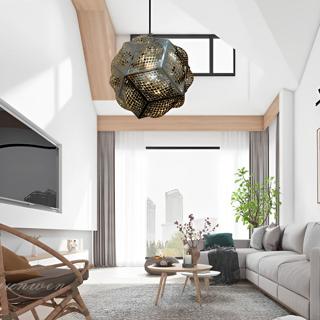Irregular Ball 3D Stainless Steel Postmodern Chandelier Pendant Light