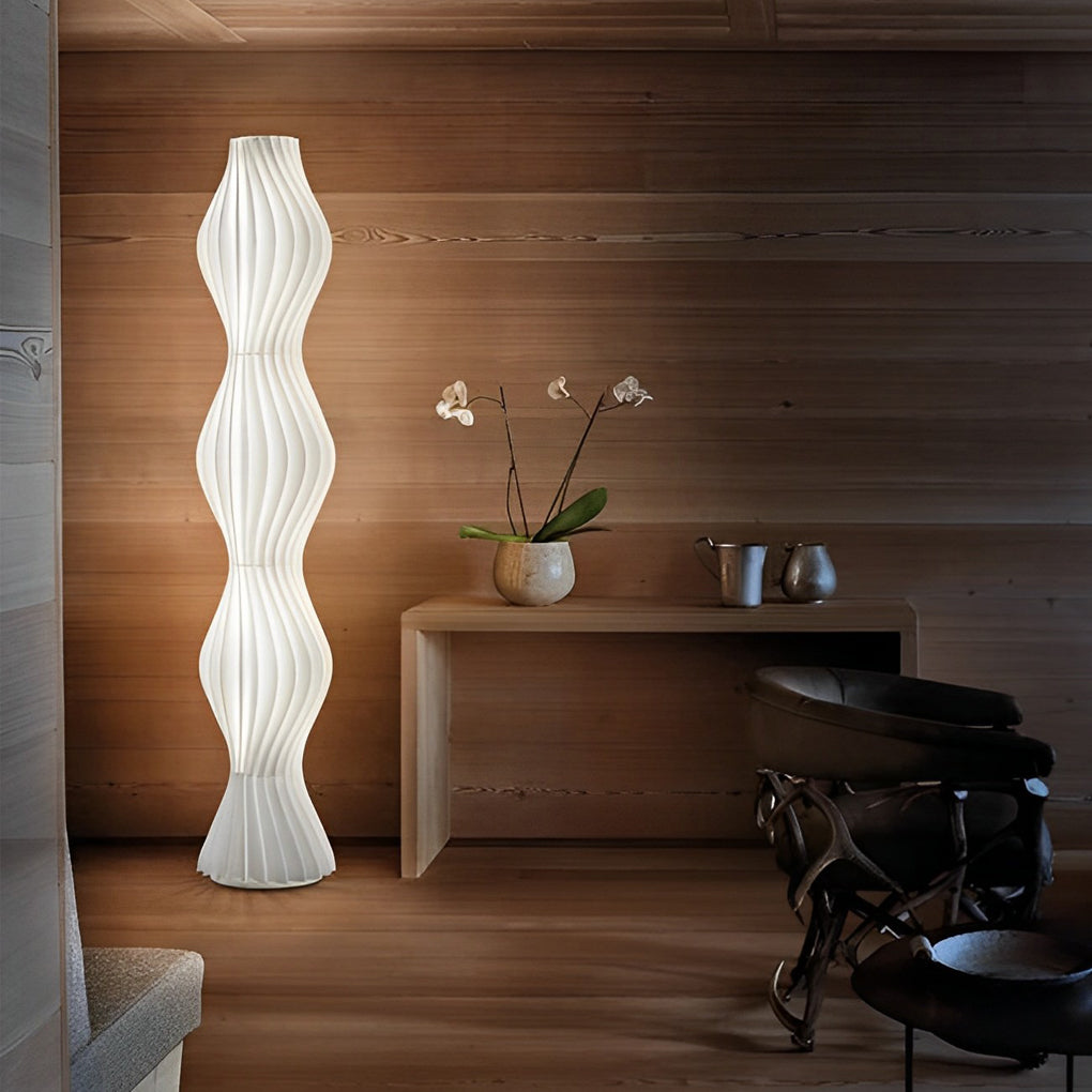Modern Coastal LED Wavy Floor Lamp with 3-Step Dimming