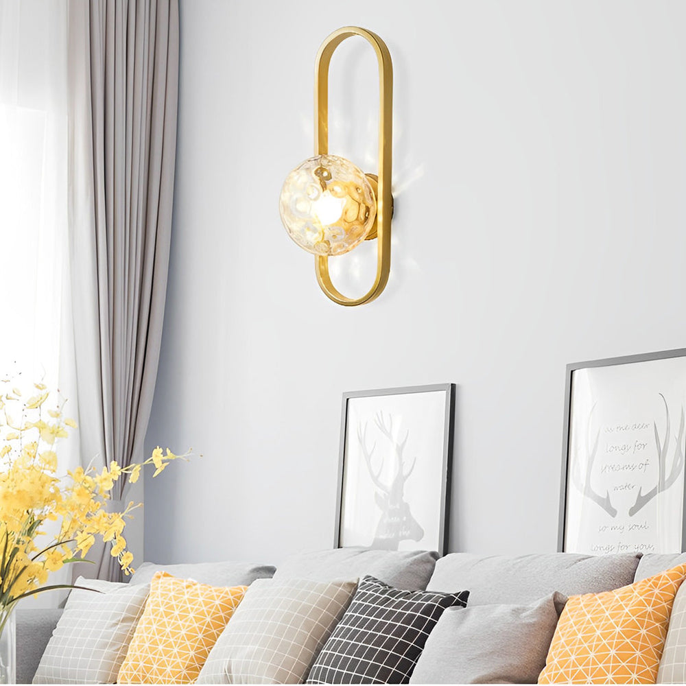 Creative Glass Shade Elliptical Iron Modern Wall Lamp