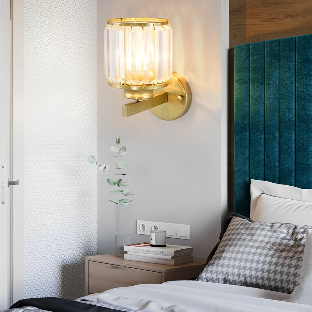 Round Crystal Glass Postmodern LED Wall Lamp