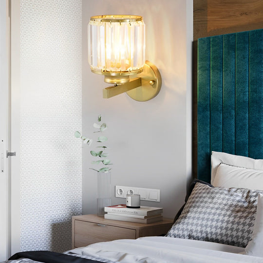 Round Crystal Glass Postmodern LED Wall Lamp