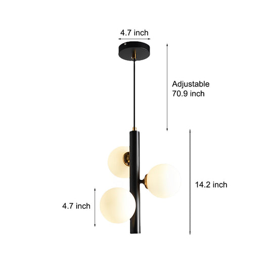3 Glass Balls LED Creative Personality Nordic Dining Room Chandelier