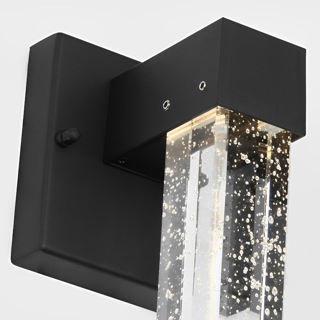 Waterproof LED 10W Crystal Black Modern Outdoor Wall Lamp