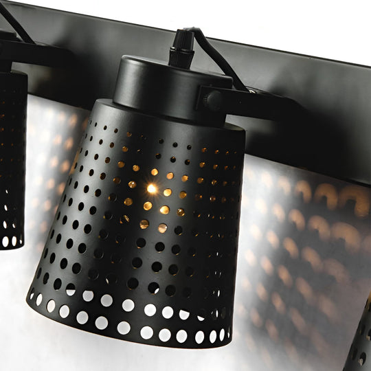 Retro Iron Hollow Adjustable Black Industrial Style Plug-in Wall Sconce