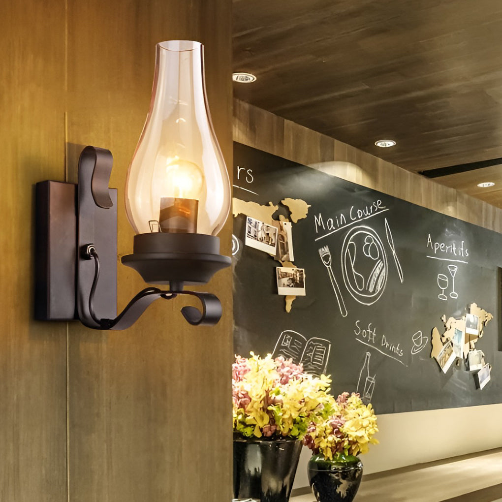 Retro Glass E27 Industrial Wall Lamp – Wall Sconce Lighting