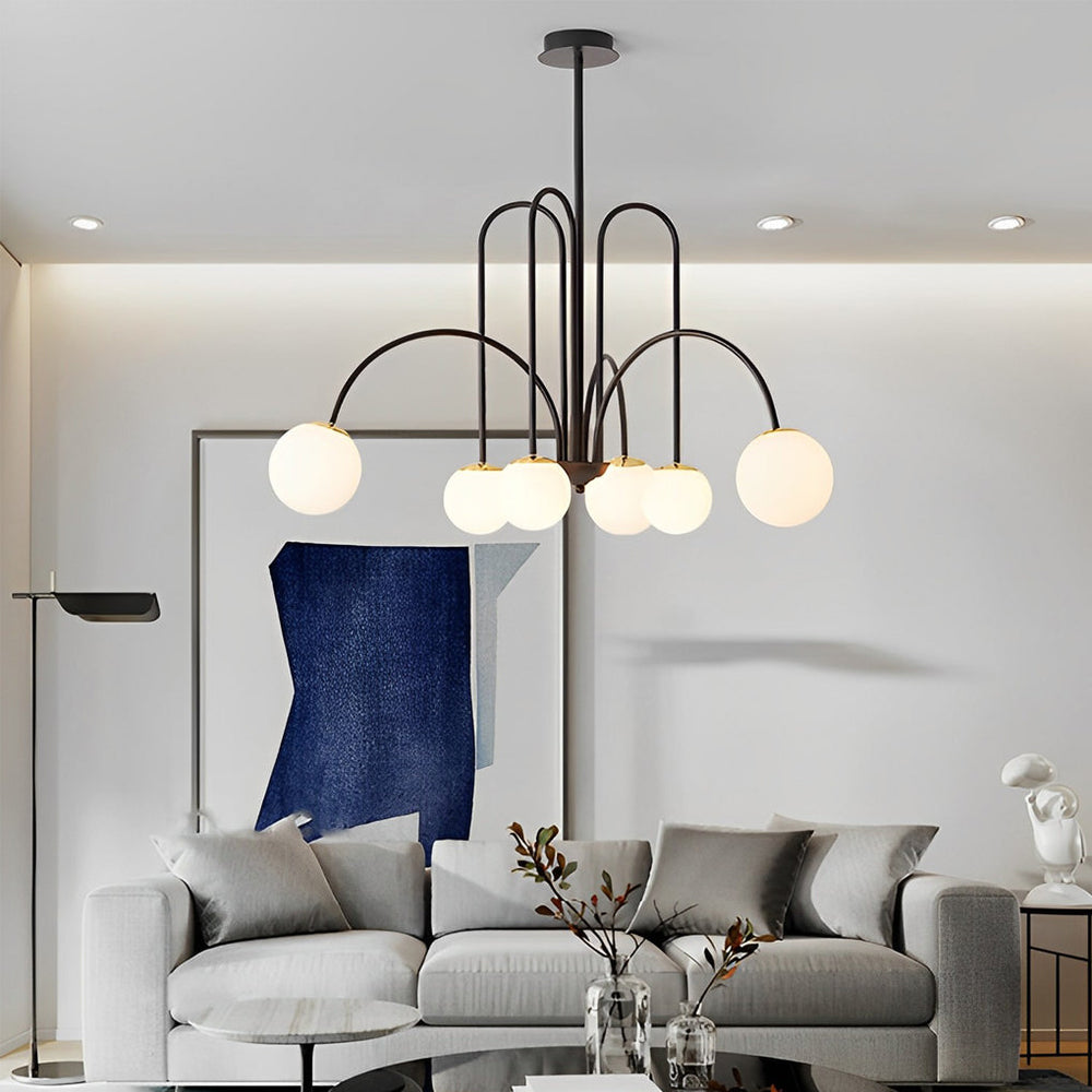 6/8 Lights Iron Glass Creative Nordic Chandelier Ceiling Light