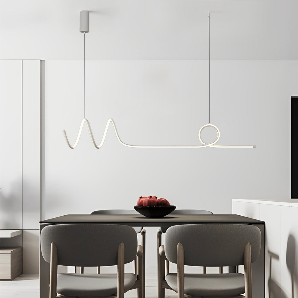 Minimalist Waves Circular Stepless Dimming LED Intelligent Chandelier